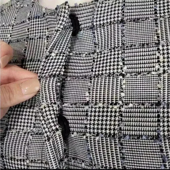 Abbey Glass tweed houndstooth metallic thread cape XL - Picture 6 of 9